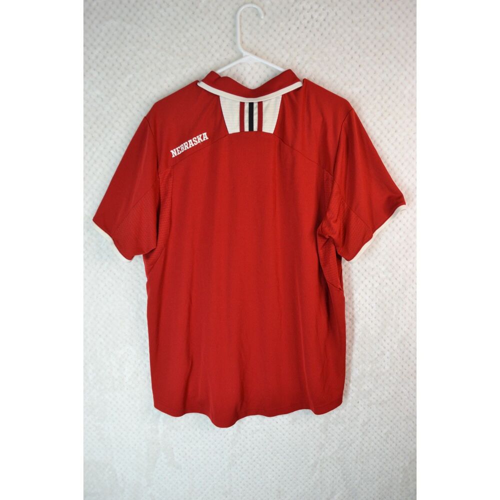 Adidas Climalite Nebraska Men's XL Red Short Sleeve Polo Shirt - Picture 10 of 14
